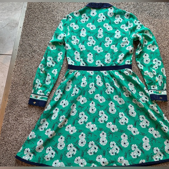 Draper James Hilltop Garden Shirtdress Floral Silk Print Lace collar Gold Button - Picture 5 of 10